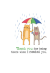 Umbrella Cats Thank You Card