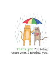 Umbrella Cats Thank You Card