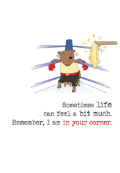 Corner Boxing Bear Thinking Of You Card