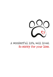 Pet Paw Sympathy Card