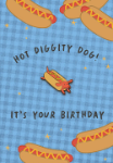 Hot Dog With Pin Birthday Card