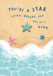 Beach Sea Stars With Pin Friendship Card