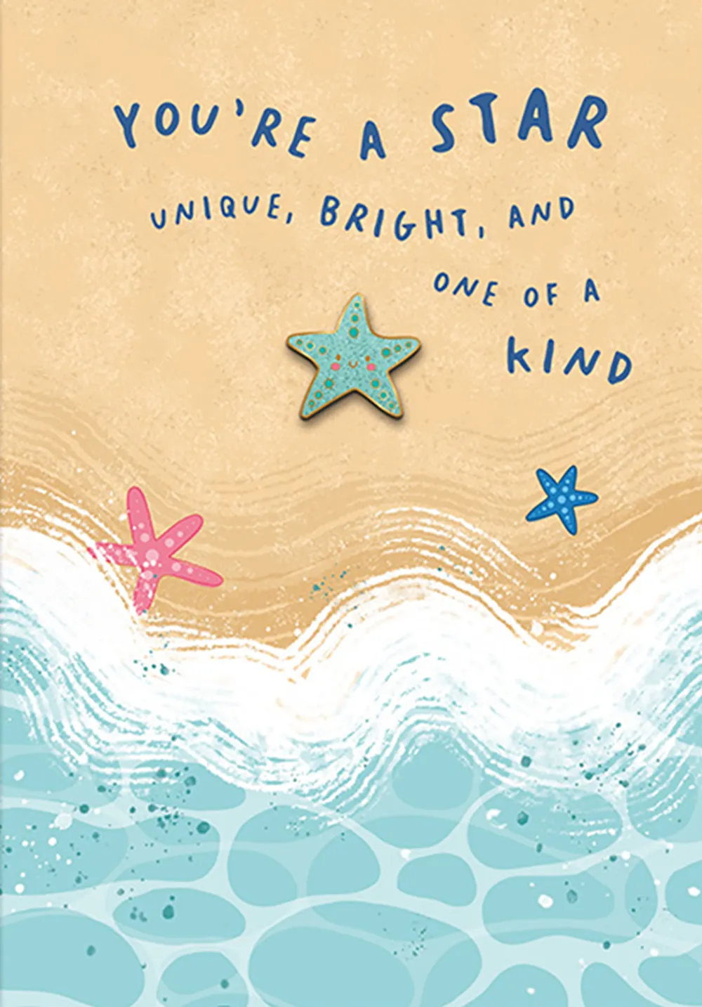 Beach Sea Stars With Pin Friendship Card