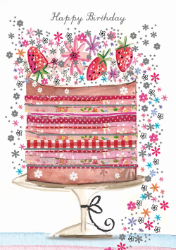 Strawberry Cake Birthday Card