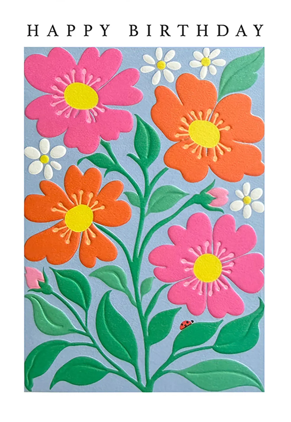 Orange Pink Birthday Card