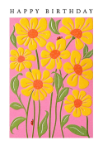 Yellow Flowers Birthday Card