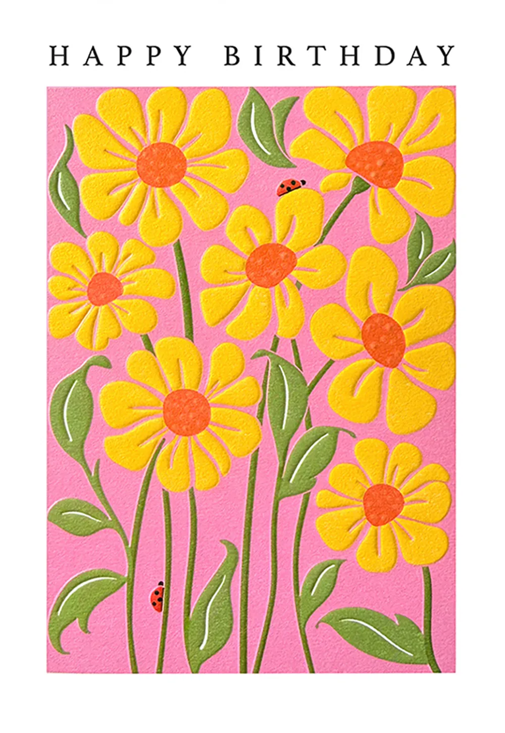 Yellow Flowers Birthday Card