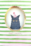 Cat Party Die Cut Birthday Card