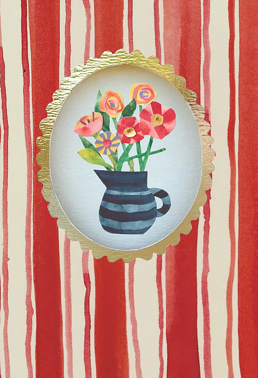 Flowers Die Cut Birthday Card