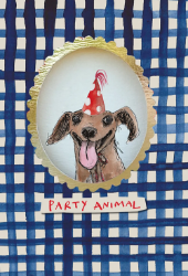 Dog Party Die Cut Birthday Card