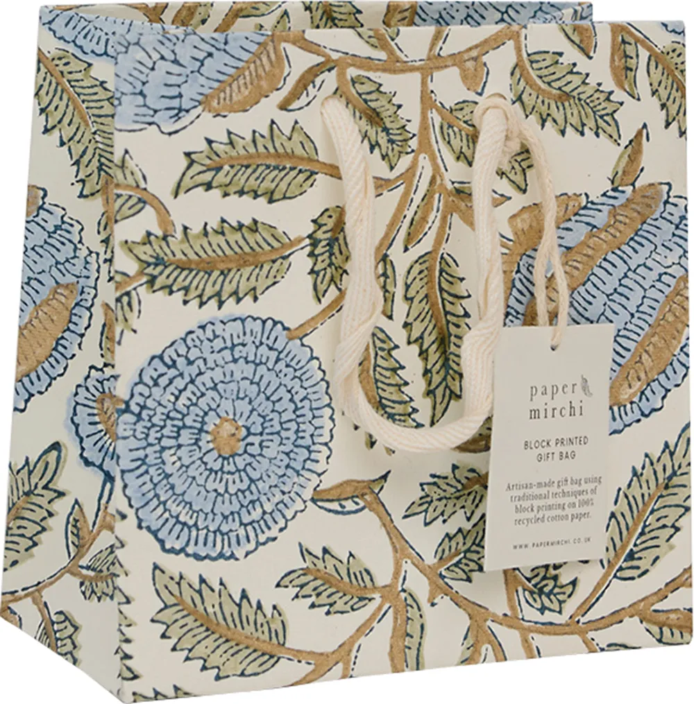 Bluestone Flower Handmade Small Gift Bag