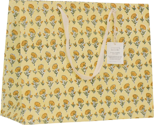 Ditsy Yellow Handmade Large Gift Bag