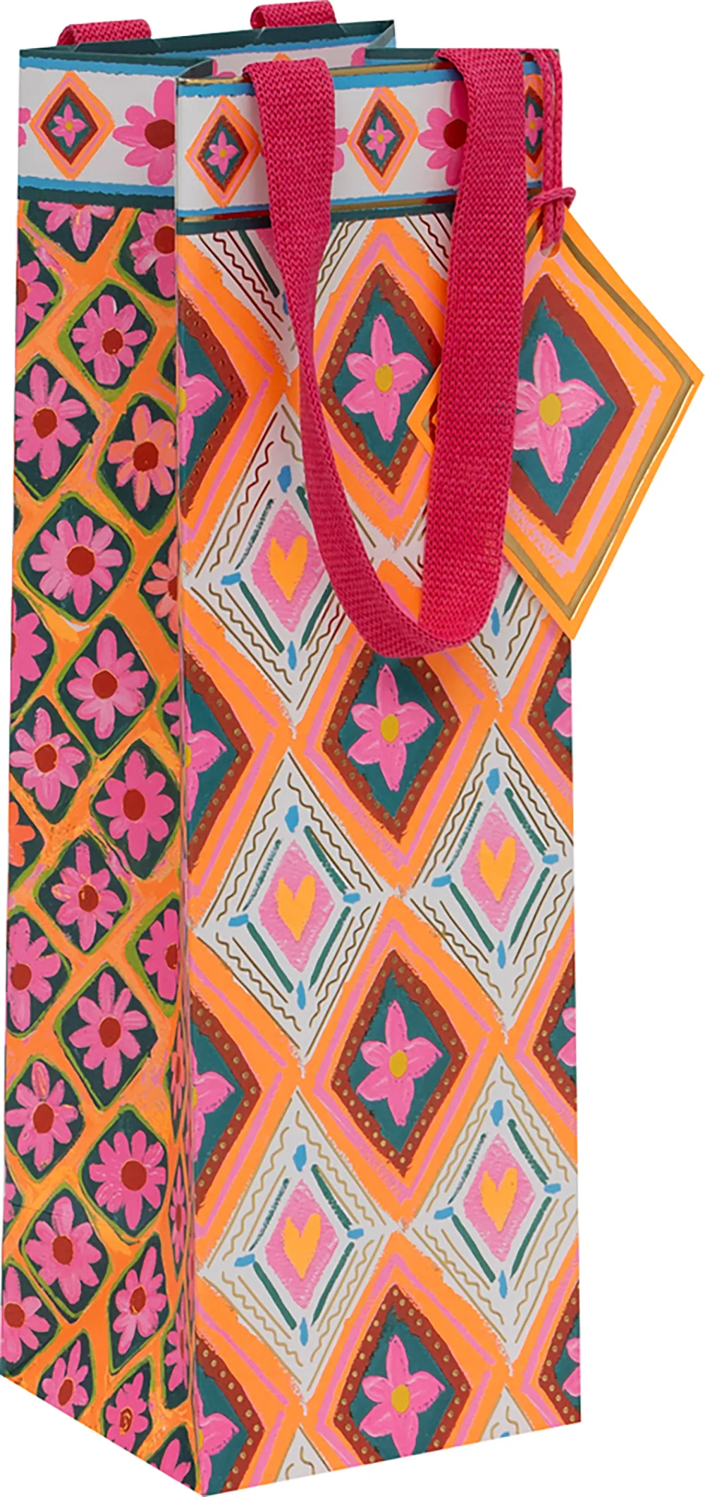 Floral Fusion Bottle Gift Bag