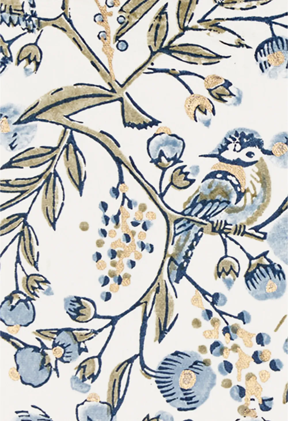 Song Birds Blue Handmade Blank Card