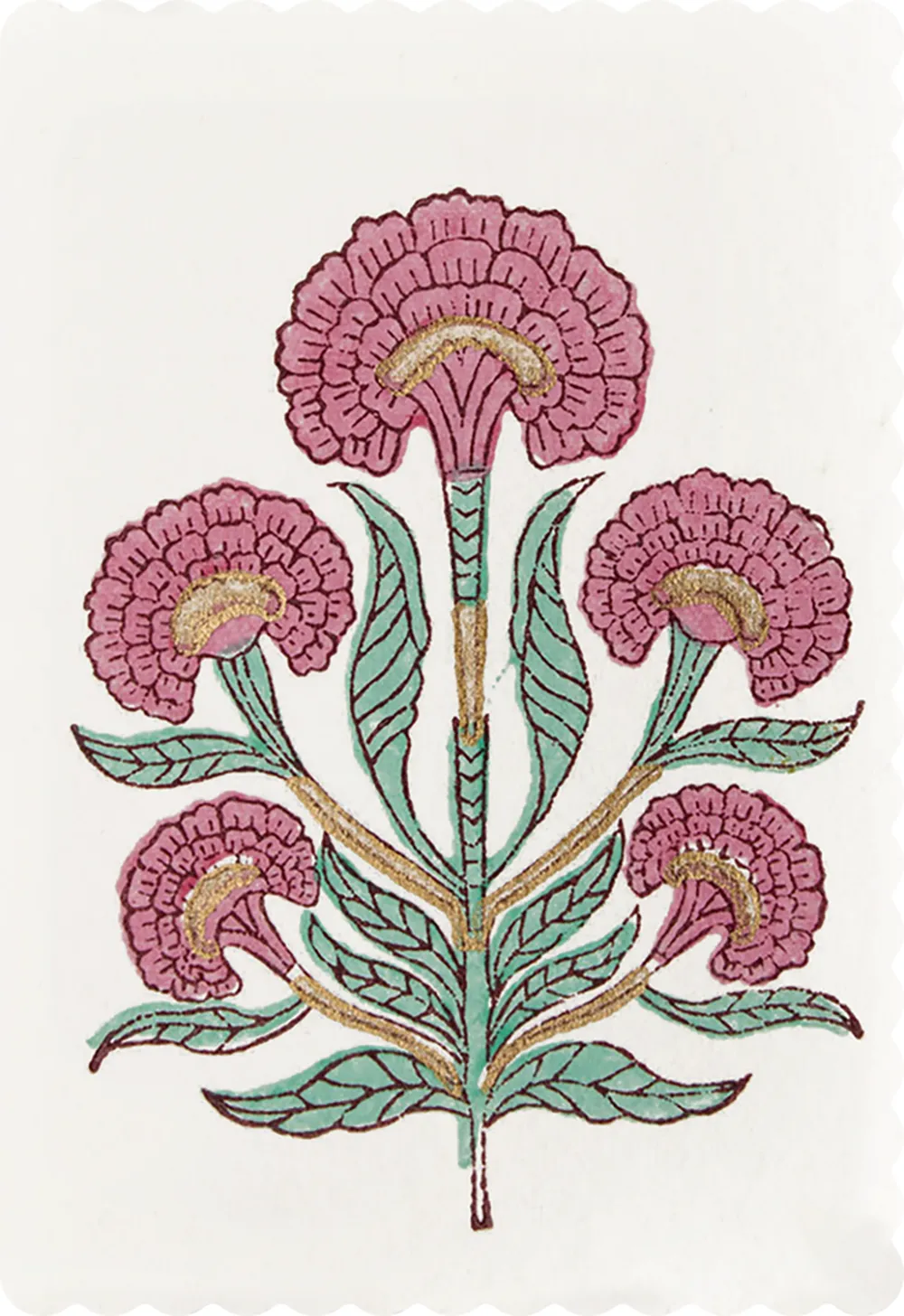 Poppy Mint Handmade Blank Card