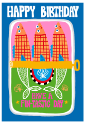 Sardine Tin Birthday Card