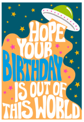 Spaceship Birthday Card
