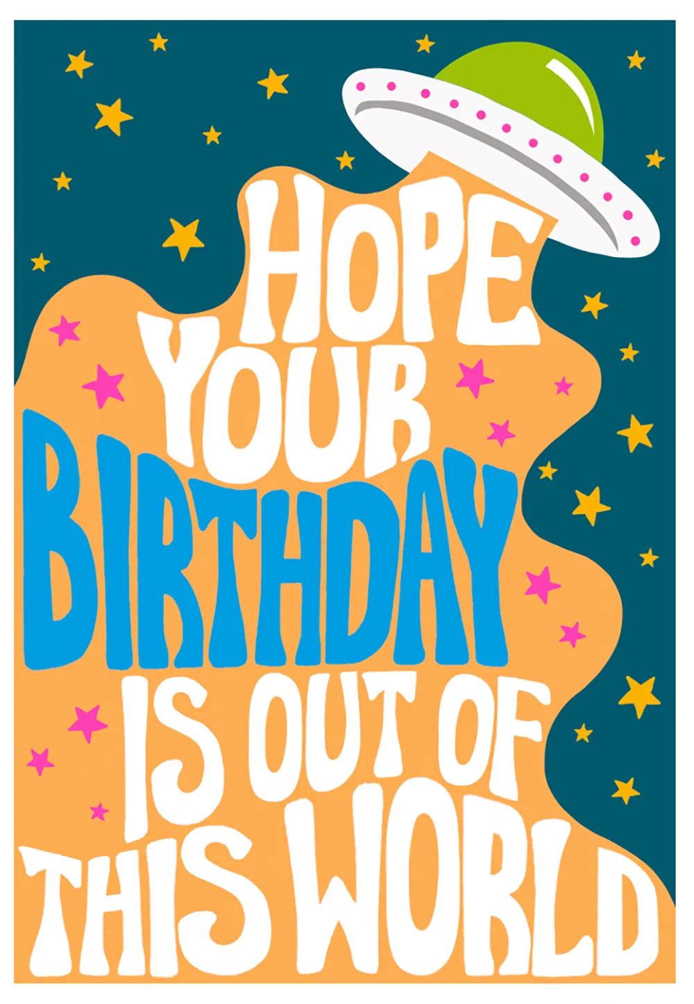 Spaceship Birthday Card