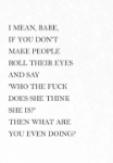 Babe Roll Their Eyes Friendship Card