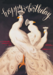 Peacock White Birthday Card