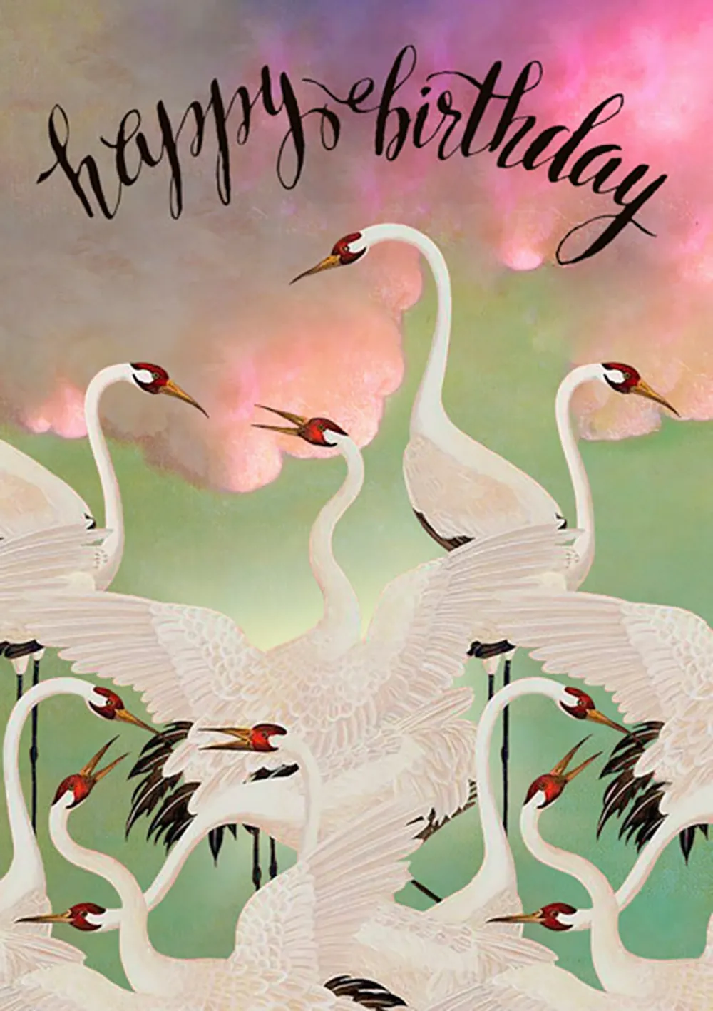 Cranes Birthday Card