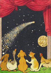 Glitter Star Animals Blank Card