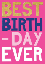 Best Pink Birthday Card