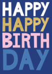 Happy Happy Blue Birthday Card
