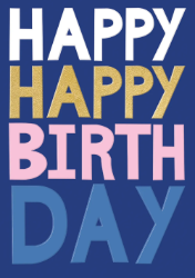Happy Happy Blue Birthday Card