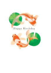 Koi Pond Birthday Card