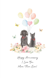 Cat Dog Anniversary Card