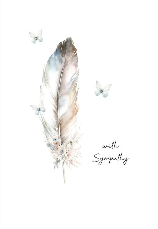 Feather Jewels Sympathy Card
