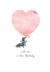 Dog Heart Birthday Card