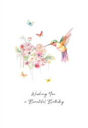Hummingbird Flowers Birthday Card