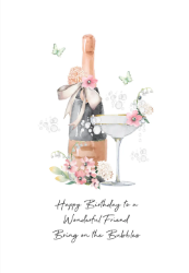 Champagne Birthday Card