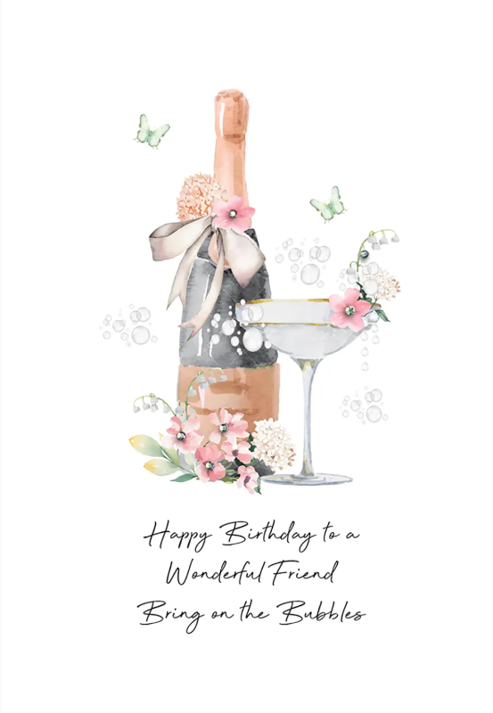 Champagne Birthday Card