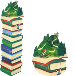 Books Mountain Quilling Bookmark