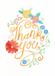 Yellow Text Quilling Thank You Card