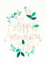 Roses Quilling Anniversary Card