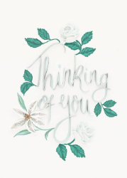 White Text Quilling Thinking Of You Card