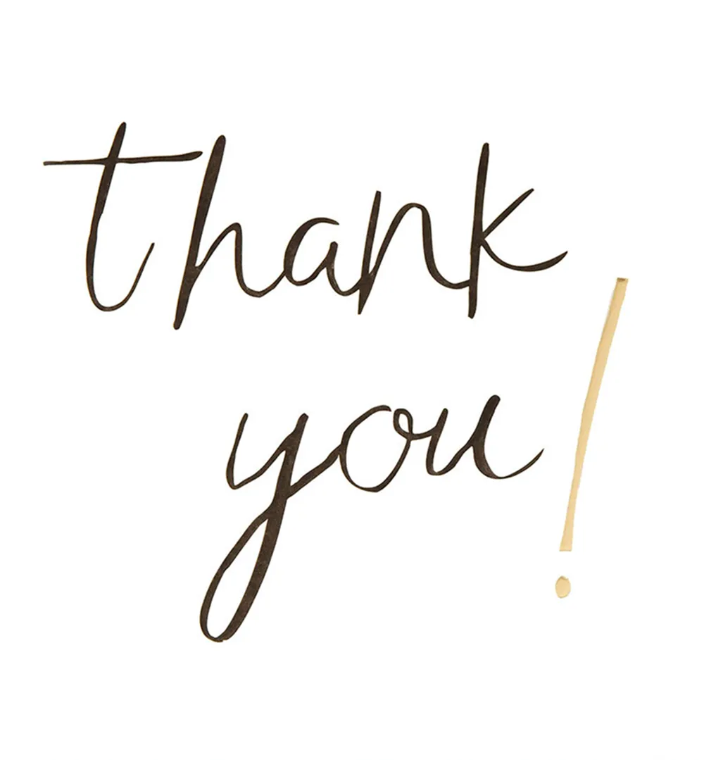 Black Text Thank You Card