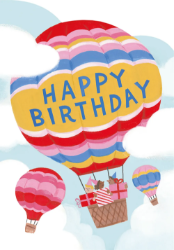Hot Air Balloon Birthday Card
