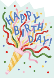Party Popper Birthday Card