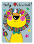 Cute Lion Party Birthday Card