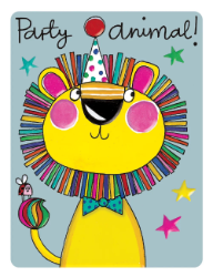 Cute Lion Party Birthday Card