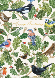 Birds Leaves Birthday Card