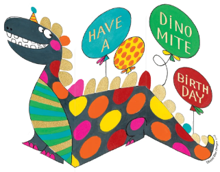 Trifold Dinosaur Children Birthday Card