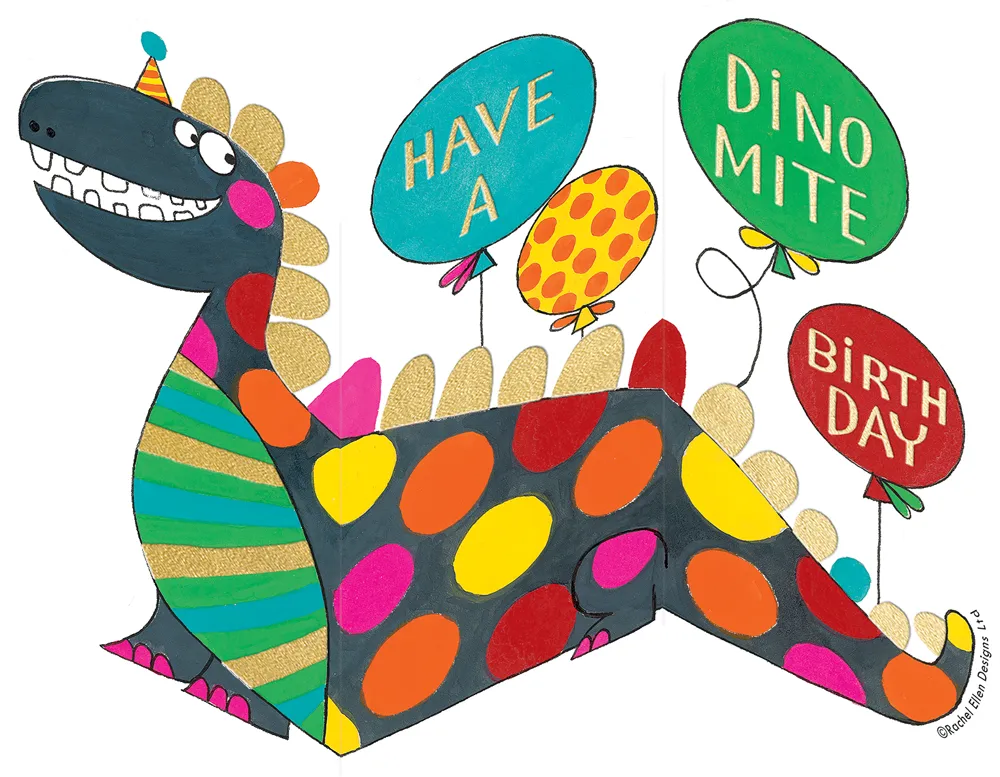 Trifold Dinosaur Children Birthday Card