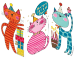 Trifold Cats Children Birthday Card