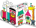 Trifold Train Children Birthday Card